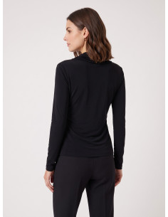 Haut moulant en mélange de viscose avec encolure drapée « Rinascimento » 2