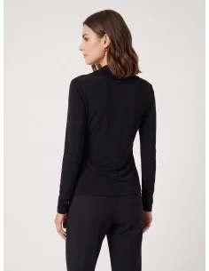 Haut moulant en mélange de viscose avec encolure drapée « Rinascimento » 2