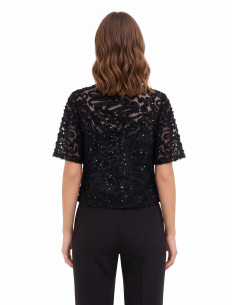 Blouse ample en tulle avec broderies et paillettes « Rinascimento » 2