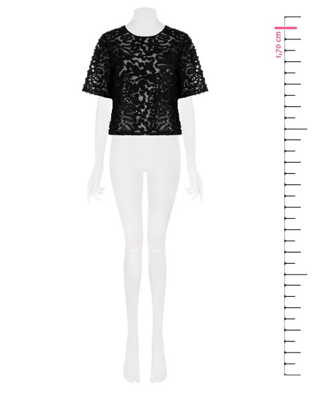Blouse ample en tulle avec broderies et paillettes « Rinascimento »