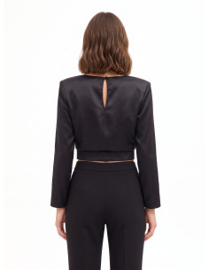 Rinascimento Satin Crop Top with Straps 2