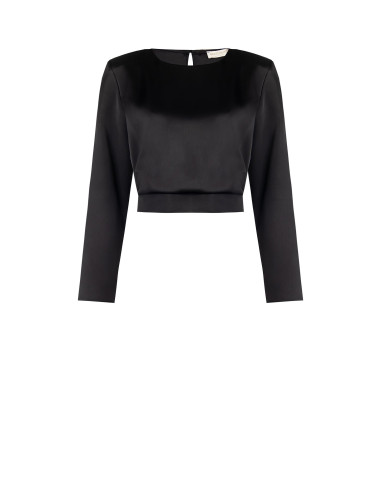 Blusa Crop In Raso Con Spalline Rinascimento