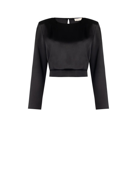 Blouse courte en satin à bretelles « Rinascimento »