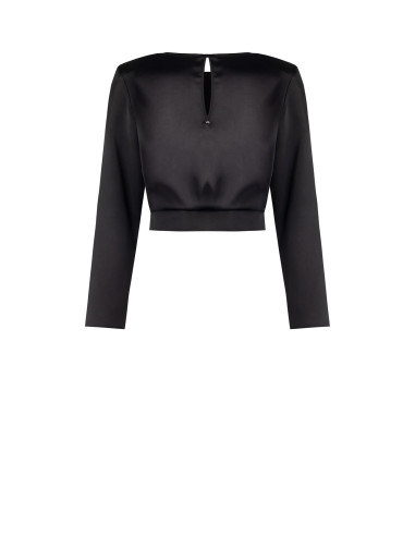 Blusa Crop In Raso Con Spalline Rinascimento