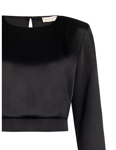 Blusa Crop In Raso Con Spalline Rinascimento