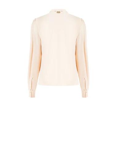 Blusa In Raso Opaco Con Scollo A V E Bottoni A Scomparsa Rinascimento