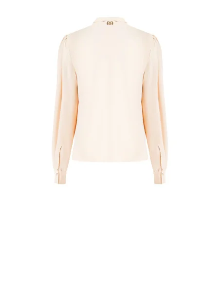 Blusa In Raso Opaco Con Scollo A V E Bottoni A Scomparsa Rinascimento