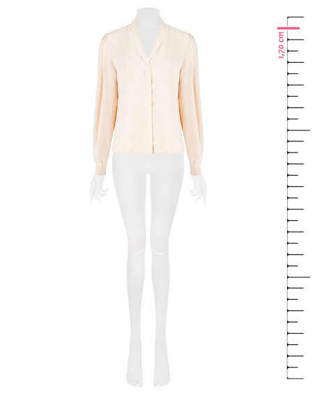 Blouse en satin mat à encolure en V et boutons dissimulés « Rinascimento »