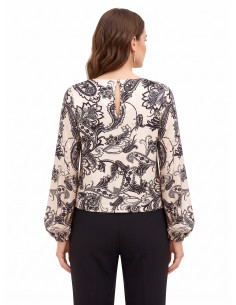 Blouse ample en satin, motif baroque de la Rinascimento 2