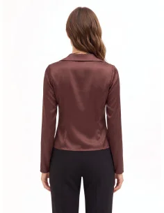 Fitted, cropped satin blouse with matching ‘Rinascimento’ necklace 2