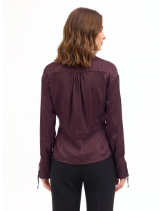 Loose-fitting shirt in a viscose blend with a slightly crinkled finish and Rinascimento-style ties 2