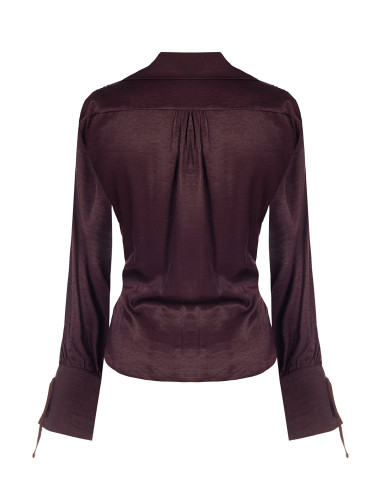 Chemise ample en mélange de viscose, effet légèrement froissé, avec des lacets « Rinascimento »