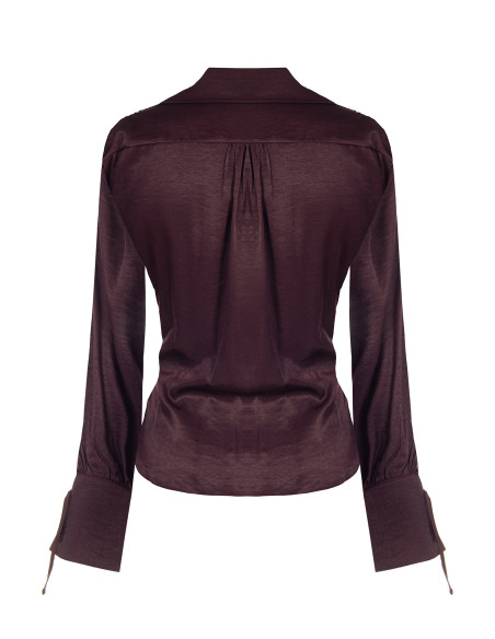 Loose-fitting shirt in a viscose blend with a slightly crinkled finish and Rinascimento-style ties