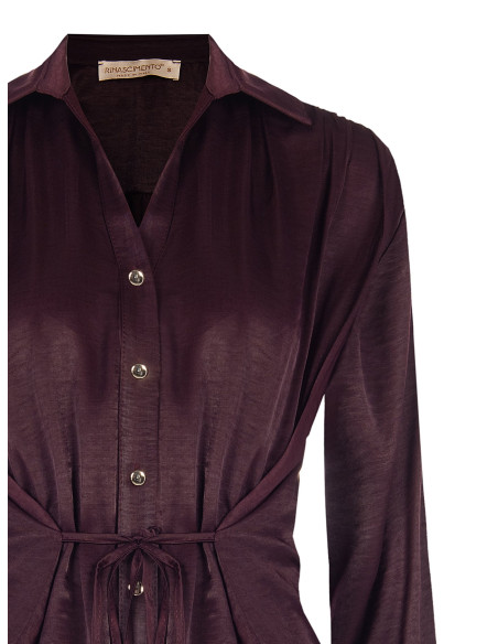 Chemise ample en mélange de viscose, effet légèrement froissé, avec des lacets « Rinascimento »