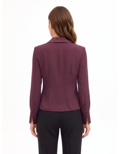Chemise cintrée en georgette, avec encolure en V, col en satin et bretelles « Rinascimento » 2