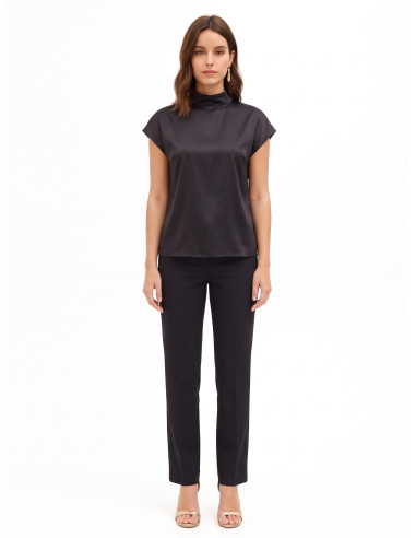 Blusa Dolcevita Ampia In Raso Rinascimento