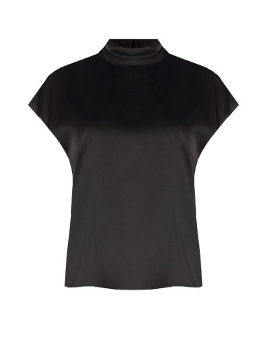 Blouse ample à col roulé en satin « Rinascimento »