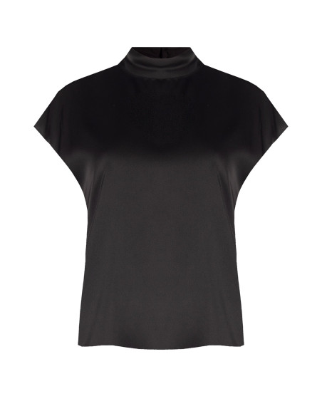 Blouse ample à col roulé en satin « Rinascimento »