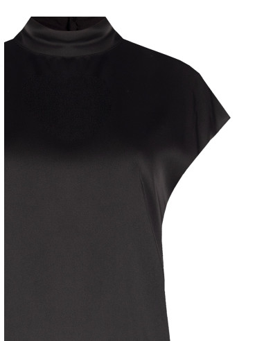 Loose-fitting Rinascimento Satin Turtleneck Blouse