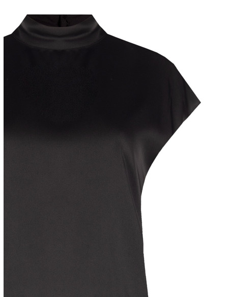 Blouse ample à col roulé en satin « Rinascimento »