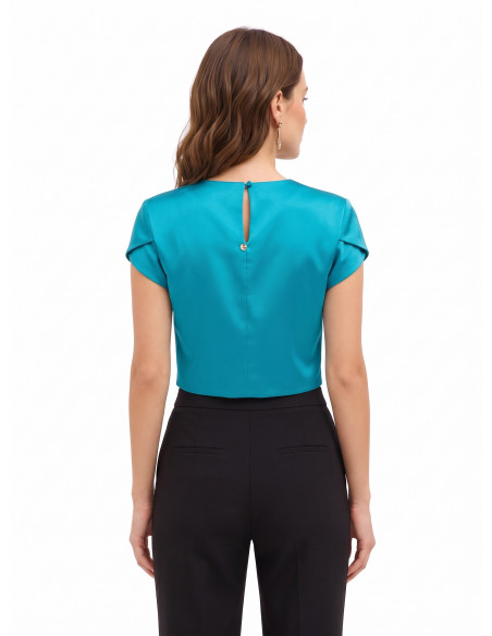 Crop top en satin structuré « Rinascimento »