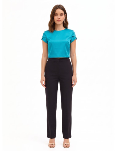 Crop Top In Raso Strutturato Rinascimento