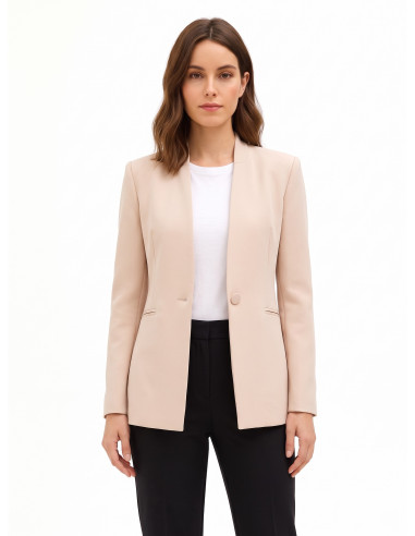 Veste blazer cintrée en crêpe scuba avec bouton assorti « Rinascimento »