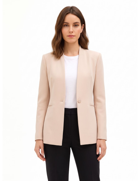 Veste blazer cintrée en crêpe scuba avec bouton assorti « Rinascimento »