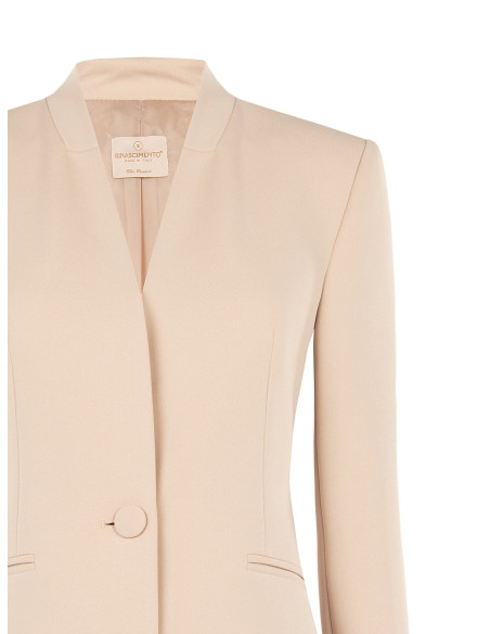 Giacca Blazer Sfiancata In Scuba Crepe Con Bottone Coordinato Rinascimento