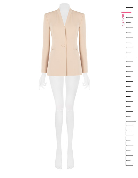 Giacca Blazer Sfiancata In Scuba Crepe Con Bottone Coordinato Rinascimento