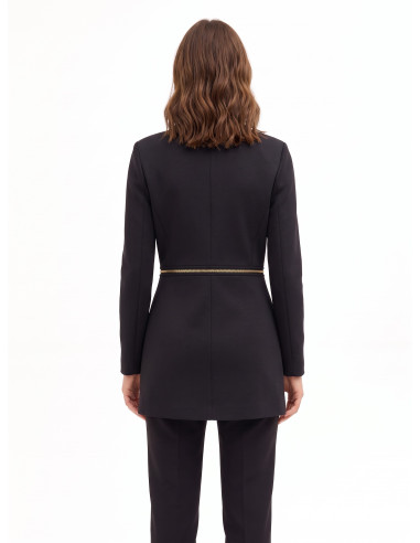 Cappotto Due In Uno Medio E Crop In Neoprene Con Zip In Vita Rinascimento