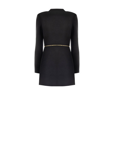 Rinascimento Two-in-One Medium and Crop Neoprene Coat with Zip at the Waist