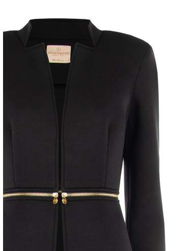 Cappotto Due In Uno Medio E Crop In Neoprene Con Zip In Vita Rinascimento