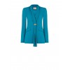 Giacca Blazer Sfiancata In Tessuto Cadi Con Scollo E Drappeggio In Georgette Rinascimento