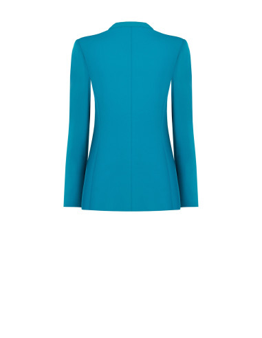 Fitted Cadi Blazer Jacket with a Rinascimento Georgette Collar and Draping