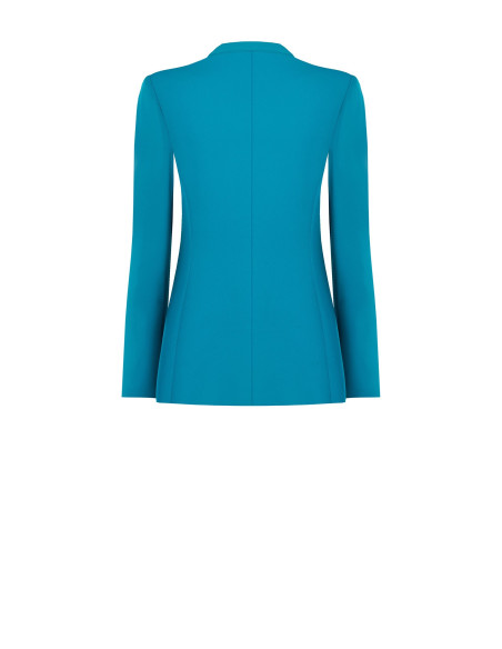 Giacca Blazer Sfiancata In Tessuto Cadi Con Scollo E Drappeggio In Georgette Rinascimento