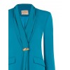 Giacca Blazer Sfiancata In Tessuto Cadi Con Scollo E Drappeggio In Georgette Rinascimento