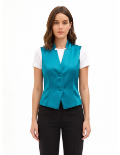 Gilet Sfiancato In Raso Senza Rever Rinascimento