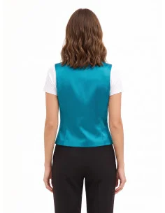 Gilet cintré en satin sans revers « Rinascimento » 2