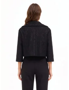 Crop Spencer Jacket in Structured Rinascimento Macramé Fabric 2