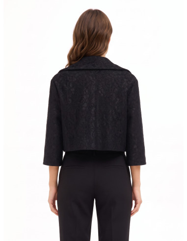 Crop Spencer Jacket in Structured Rinascimento Macramé Fabric