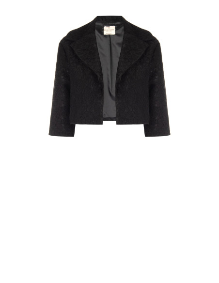 Giacca Spencer Crop In Tessuto Strutturato Macrame Rinascimento