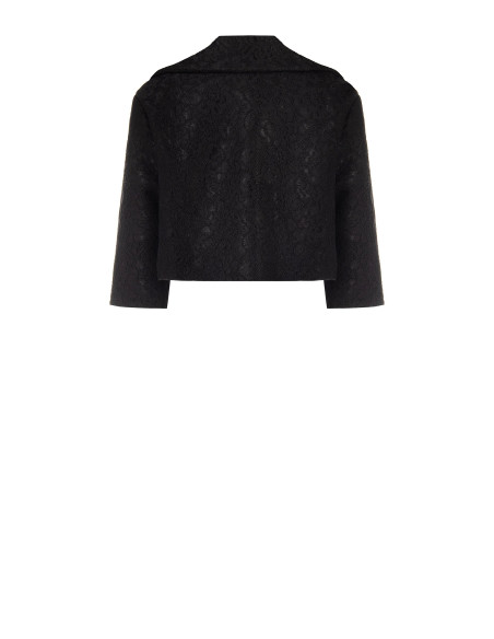 Giacca Spencer Crop In Tessuto Strutturato Macrame Rinascimento
