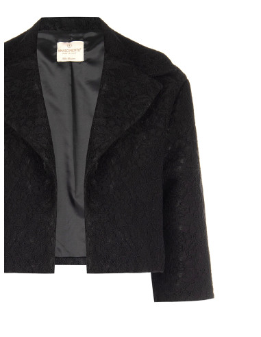 Giacca Spencer Crop In Tessuto Strutturato Macrame Rinascimento