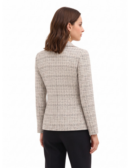 Veste blazer en tweed avec bouton arborant le logo Rinascimento