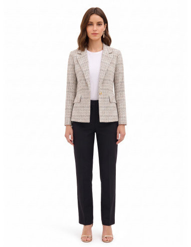 Veste blazer en tweed avec bouton arborant le logo Rinascimento