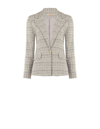 Giacca Blazer In Tweed Con Bottone Logo Rinascimento