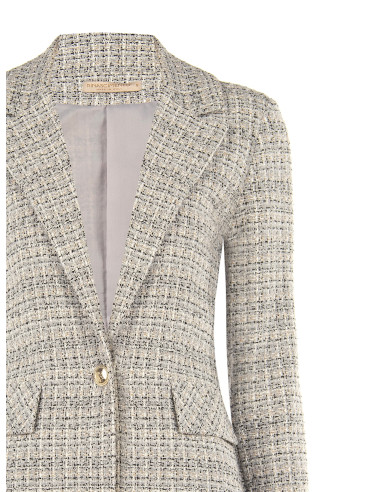 Veste blazer en tweed avec bouton arborant le logo Rinascimento