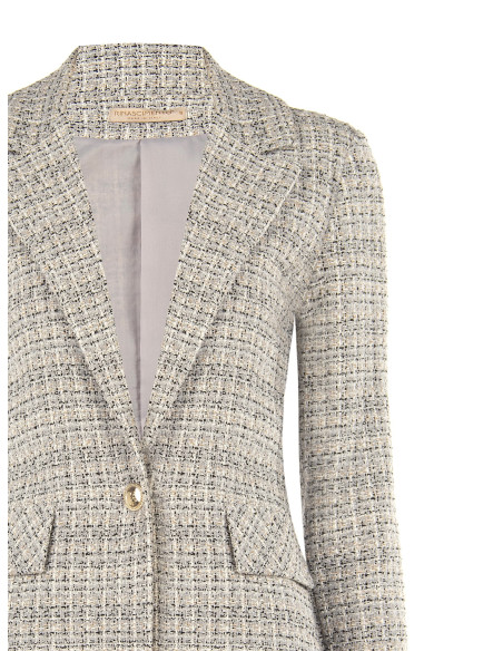 Tweed Blazer Jacket with Rinascimento Logo Button