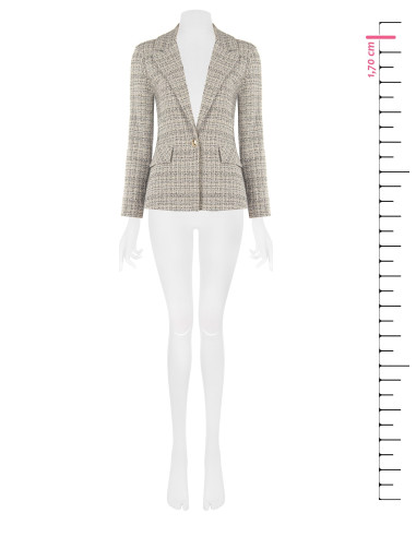 Tweed Blazer Jacket with Rinascimento Logo Button